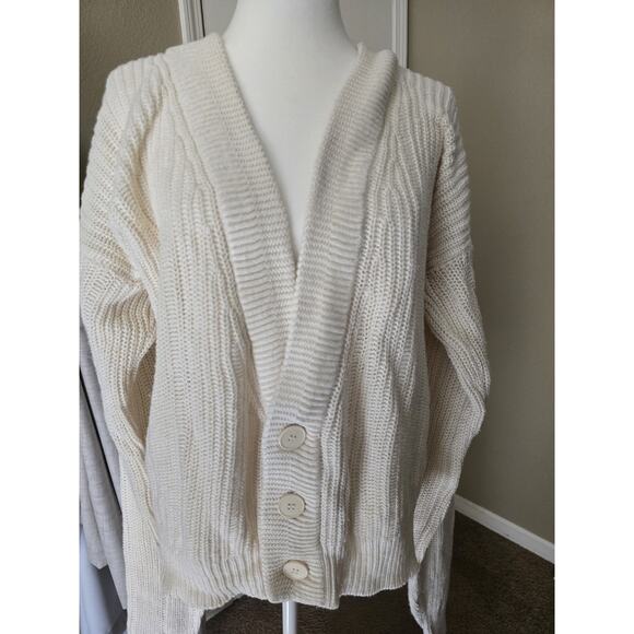 Vintage Cacharel V Neck Button Front Chunky Knit Sweater Women's XL - Picture 2 of 10